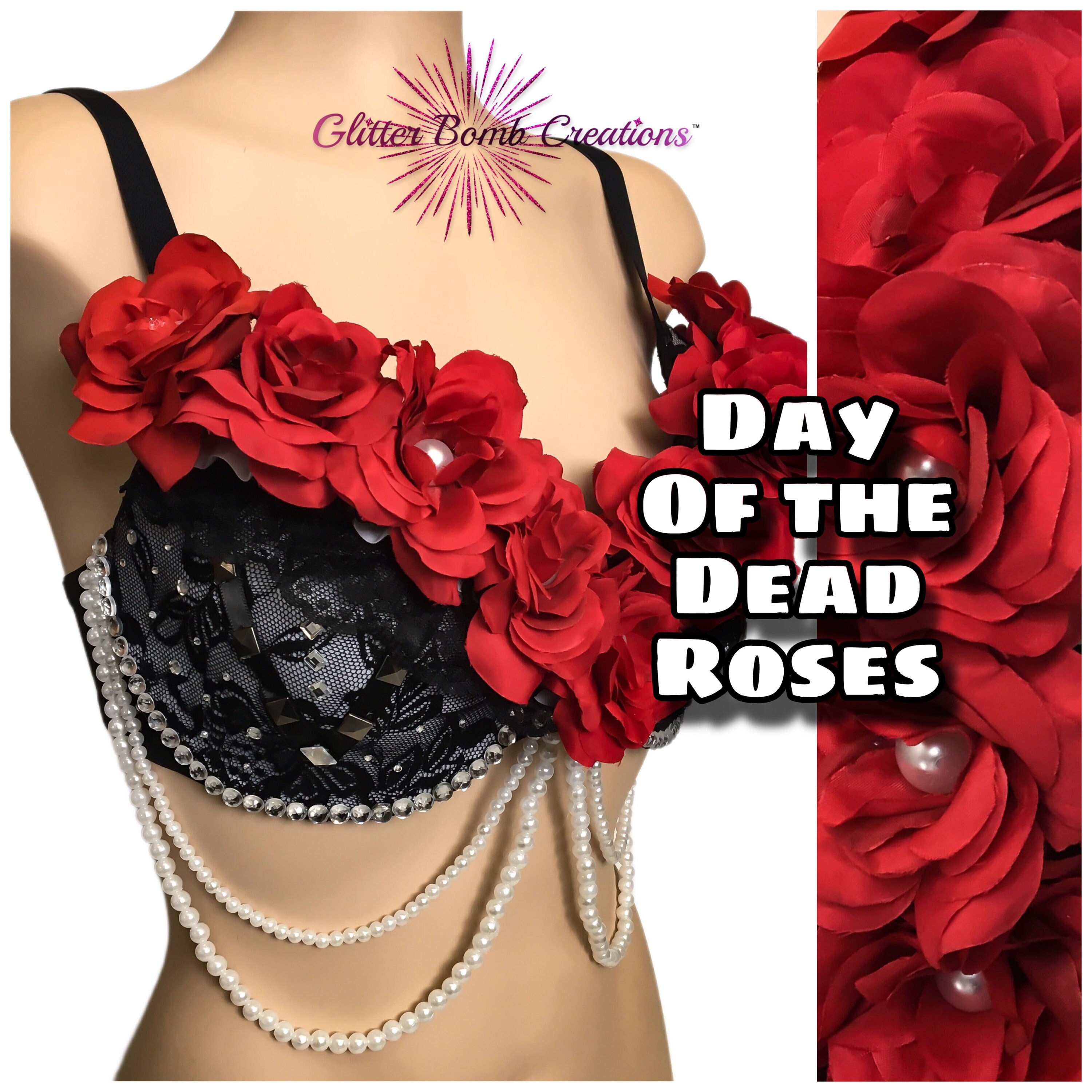 black rose bralette