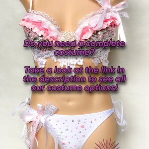 Pearl and Rhinestone Rave Bra/ Winter Wonderland Festival Top/ White Night Costume/ Bride and Bachelorette Outfit/ Snow Angel MADE TO ORDER image 10