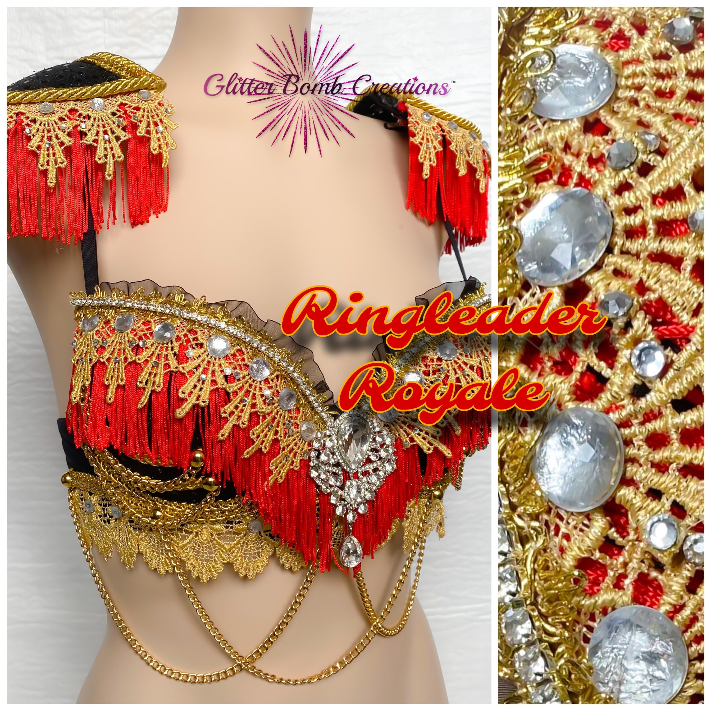 Carnival African, Samba , Belly Dancer Costume Size 36B Wire Bra/Feather  Pearls