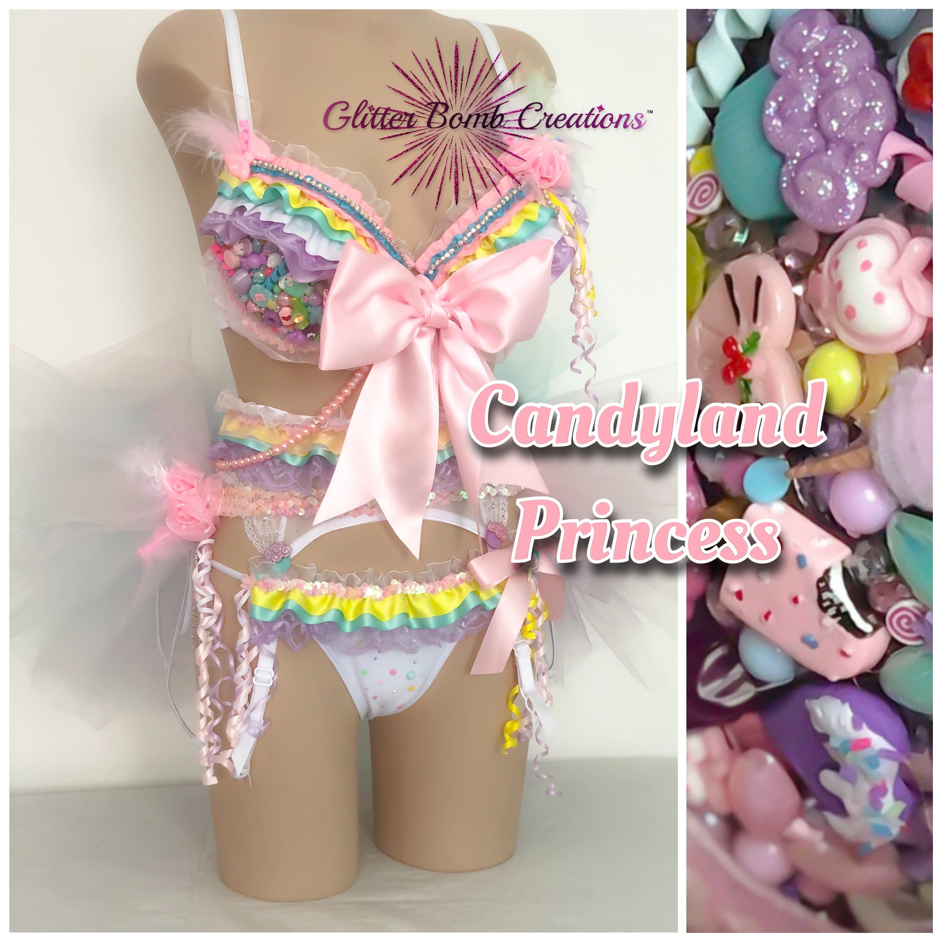 Adult Fairy Costume, Pre Made Ready to Ship, Fairy Rave Outfit , Fairy Rave  Bra , Pink Rave Bra, Princess Rave Bra -  Israel