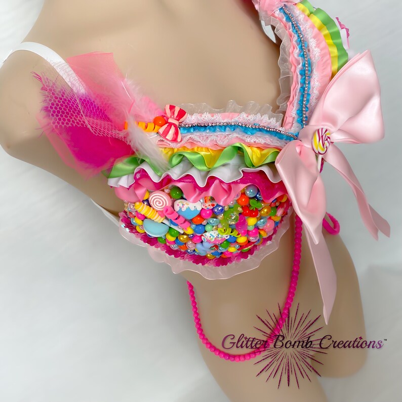 Gumball Candy Rave Bra/ Candy Land Theme Festival Costume/ Colorful Bra ...