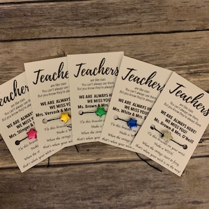 Teachers are Like Stars Bracelets - Personalized End of Year - Student Gift Wish Bracelets - Bulk Discount