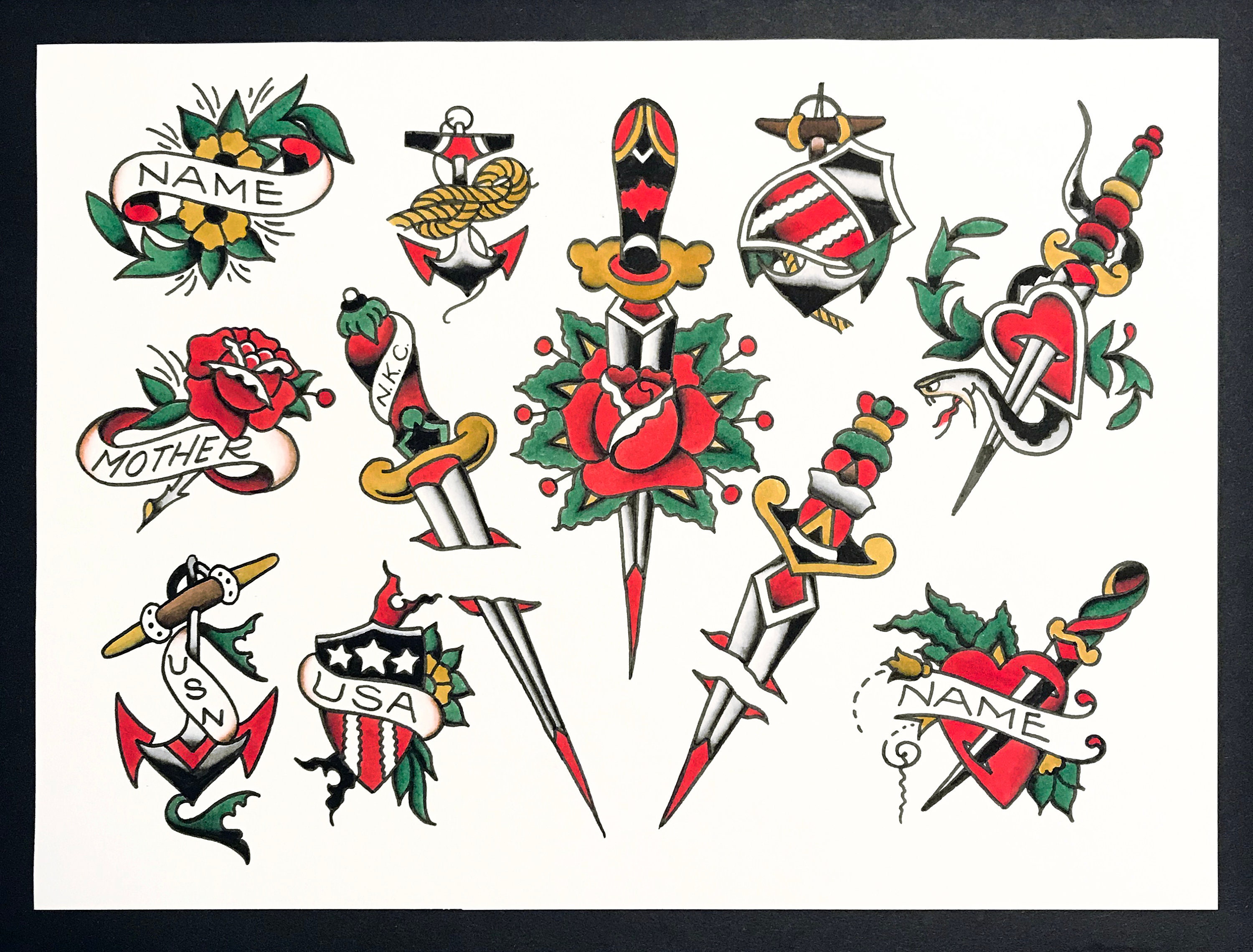 Sailor Jerry Dagger Flash - Etsy