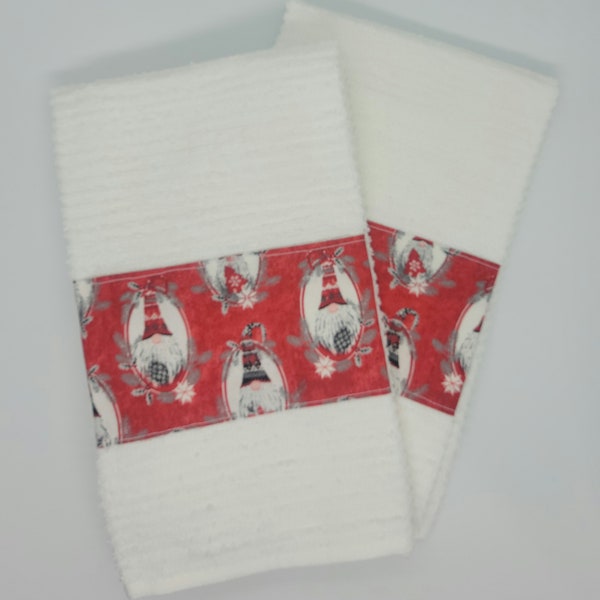 White Hand Towel Black Trim Etsy