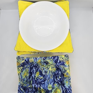 Microwave Bowl Cozy, Reversible Bowl Caddy, 8&quot; Microwave Bowl Holder, Hot or Cold Cozy, Handmade, Gift For Her, Gift For Him