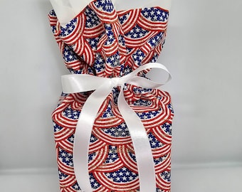 Fabric Tissue Box Cover, Tissue Topper, Handmade, Bathroom, Bedroom Decor, Gift For Her, Gift For Him, Stars, Stripes, Patriotic, Office