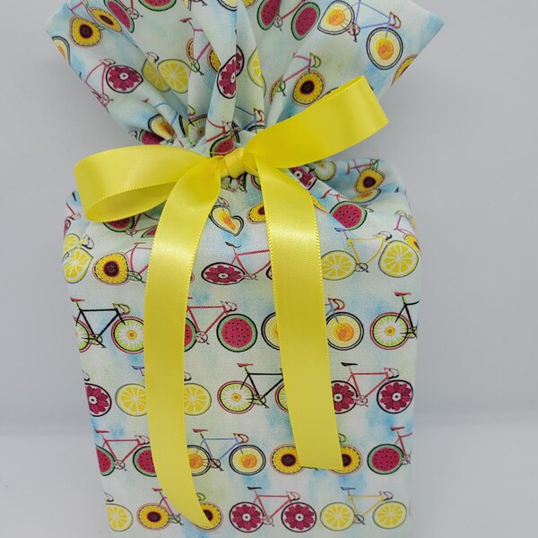 Fabric Tissue Box Cover, Tissue Box Topper, Handmade, Bathroom, Bedroom Decor, Gift For Her, Gift For Him, Bicycles