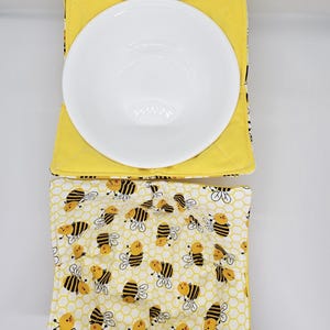Microwave Bowl Cozy, Reversible Bowl Caddy, 8&quot; Microwave Bowl Holder, Hot or Cold Cozy, Handmade, Gift For Her, Gift For Him