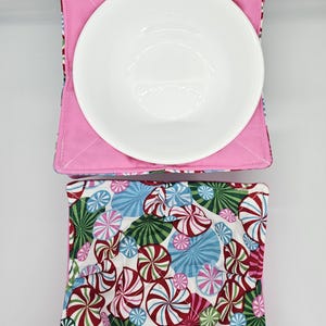 Microwave Bowl Cozy, Reversible Bowl Caddy, 8&quot; Microwave Bowl Holder, Hot or Cold Cozy, Handmade, Gift For Her, Gift For Him
