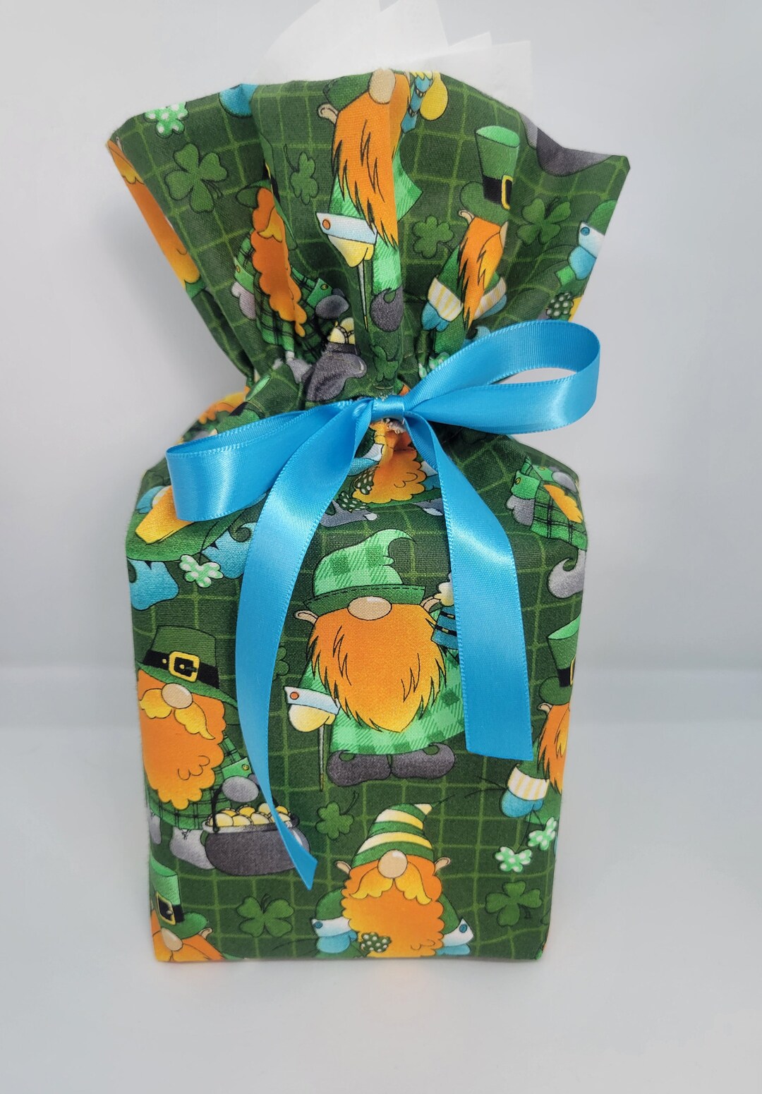 Fabric Tissue Box Cover, Cube Box Cover, Handmade, St. Patrick's Day