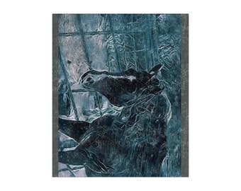 Rowdy horse in snow Crushed Velvet Blanket