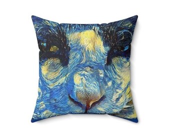 Starry Cat Spun Polyester Square Pillow