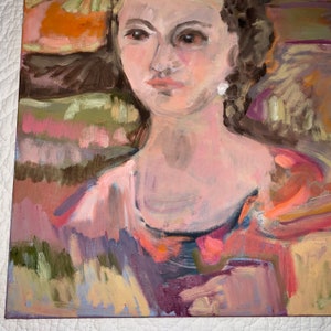 Modern abstract woman portrait original painting hand painted