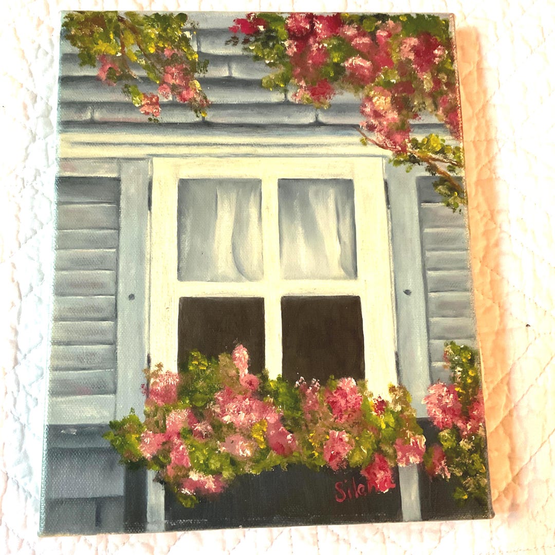 Vintage Floral Landscape Painting Hand painted Acrylic On Canvas vintage-floral-landscape-painting-hand-painted-acrylic-on-canvas