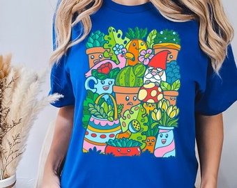 Plant Graphic Tee - Potted Plants Shirt - Soft Material