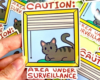 Sticker grappige kat - humor - leuke cadeaus - bidon - laptopsticker - waterdicht