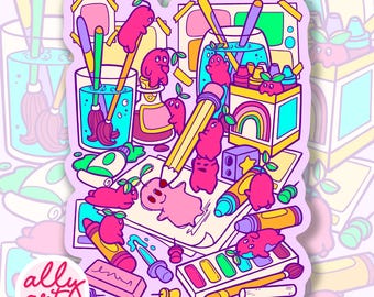 Funny Artist Sticker - Gifts for Artists - Waterproof - Laptop Art - Water Bottle Decal