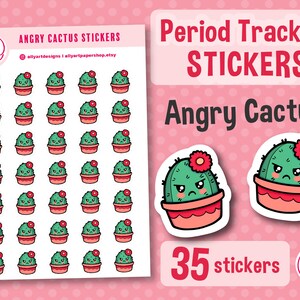 Stickervel met periodieke tracking - Cactusstickers - Kawaii-plantstickers - Organisatiestickers