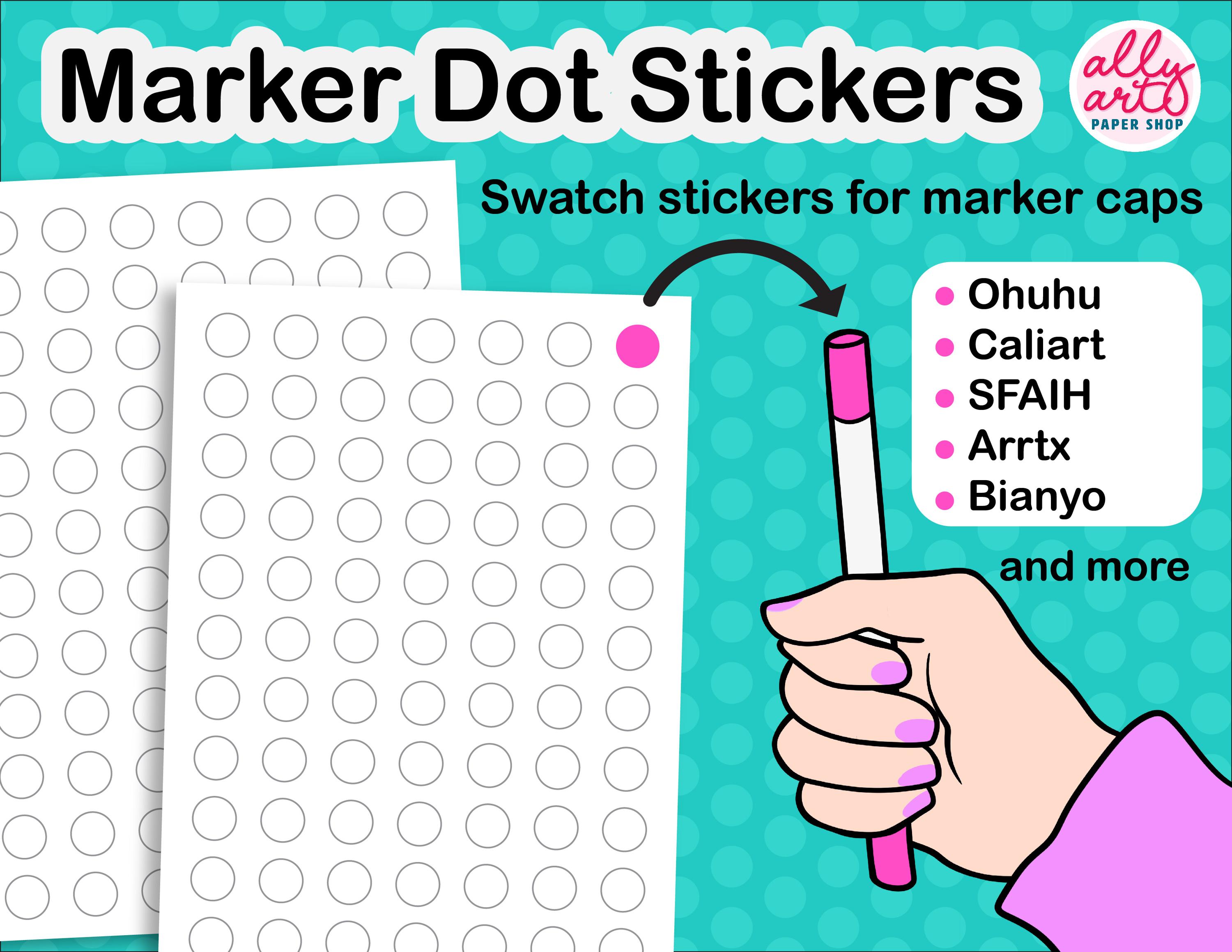 Swatch Stickers Marker Dot Label Stickers - Swatch Stickers for Markers - Marker ...