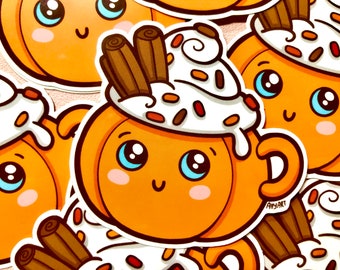Pumpkin Spice Latte Sticker - Halloween - Waterproof - Coffee Lover - PSL