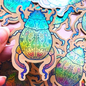 Käfer Aufkleber - Holographischer Käfer Aufkleber - Süßer Käfer Aufkleber - Käfer Liebhaber Geschenke - Boho Aufkleber