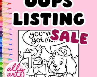 Oops Coloring Page – Watercolor Paper - Sale