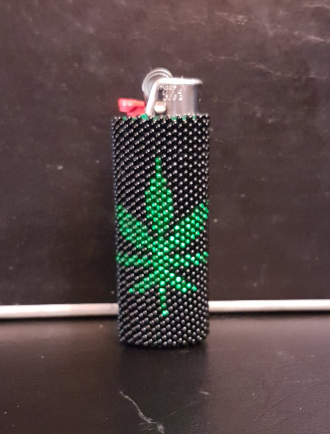 Pot Leaf Beaded Lighter Cover Etsy