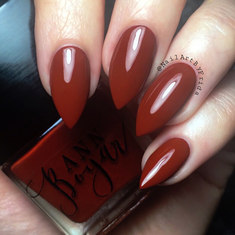 Cinnamon Candle Brick Red Creme Nail Polish Vegan Beauty Etsy