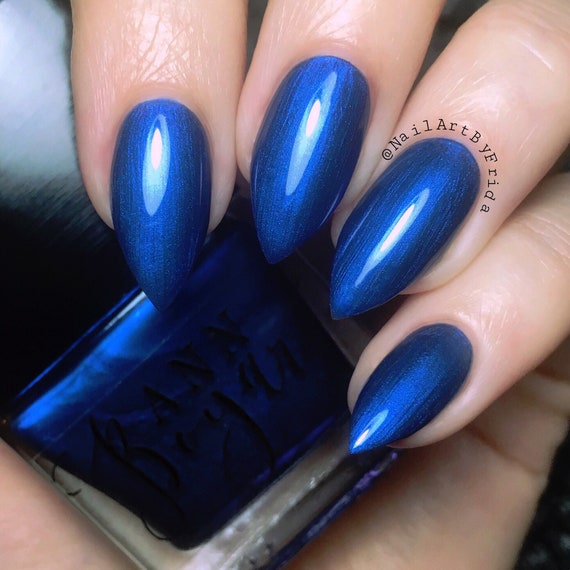 Midnight Blue Azul Marino Esmalte De Unas Laca De Unas Azul Etsy