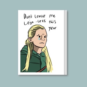 Cartão Legolas inspirado no Senhor dos Anéis "LEGO-LESS ANIVERSÁRIO", cartões de aniversário engraçados, cartão de aniversário engraçado para ela, para ele.
