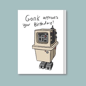 Carta Gonk Droid ispirata a Starwars, biglietti di compleanno divertenti, biglietti di compleanno divertenti per lei, per lui.