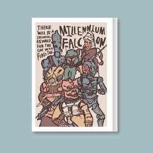 Starwars inspirierte Kopfgeldjäger Karte, Coole Geburtstagskarten, Coole Geburtstagskarte für Sie, für Ihn.