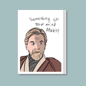 Biglietto di auguri di compleanno di Obi-Wan e Anakin ispirato a Star Wars "ASHOKA On The MIND", divertenti biglietti di auguri di compleanno, divertenti biglietti di auguri di compleanno per lei, per lui.