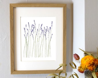 Lavender Watercolor Art Print | Sustainable Floral Art Print | Easy To Frame Watercolor Lavender Print