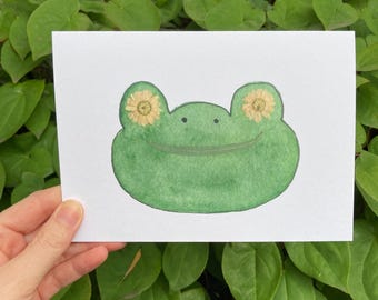 Flower Eye Frog Frameable Card
