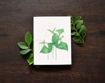 Watercolor Trillium Blank Cards | PNW Art