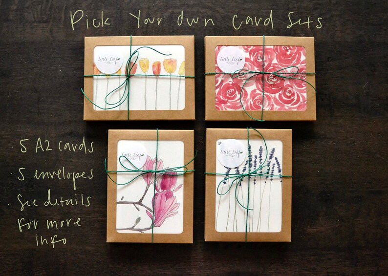 Blank Greeting Card Indigo Leaves Etsy