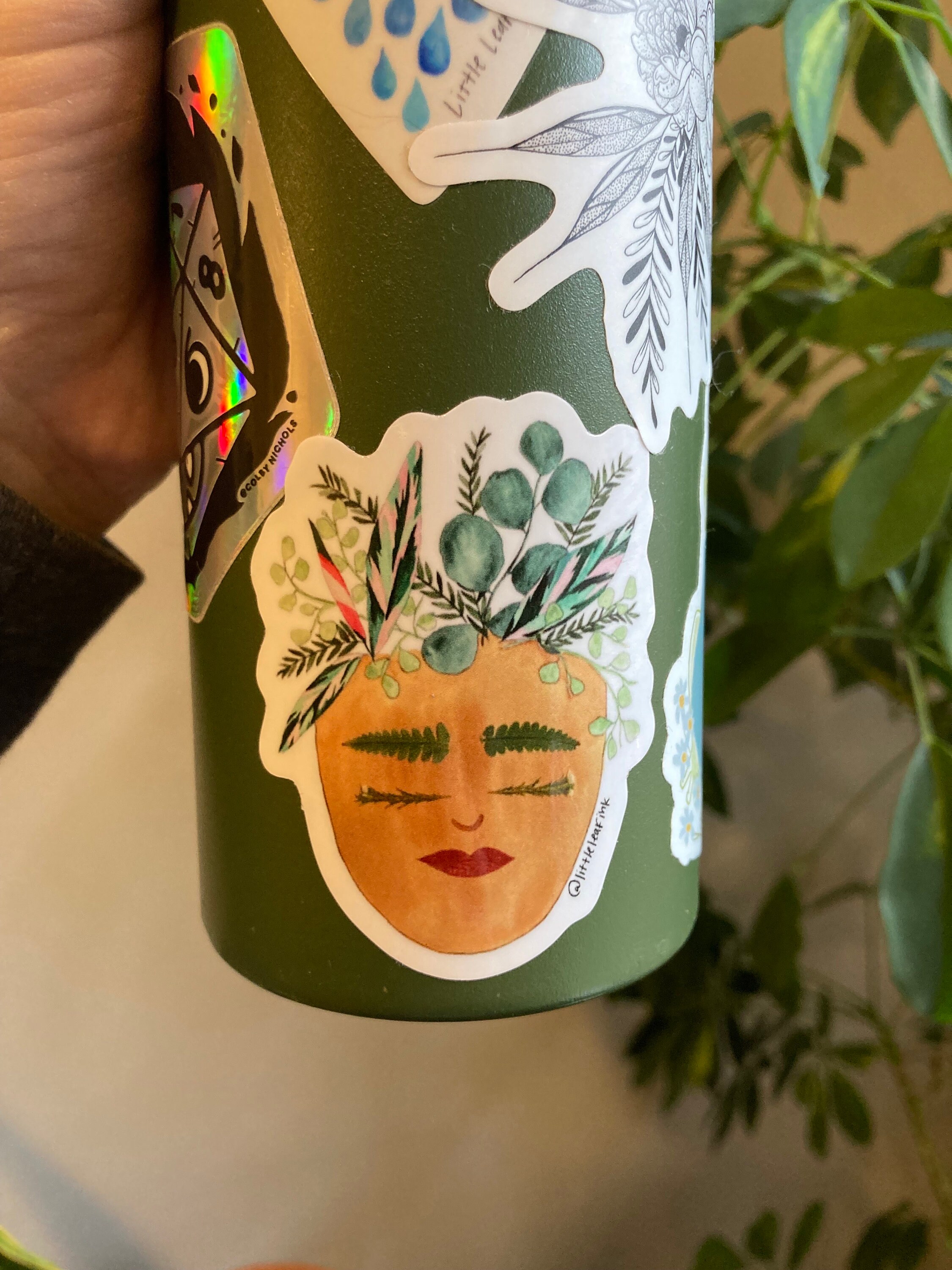 Botanical Face Sticker | Vinyl Laptop or Water Bottle Stickers ...