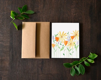 Wildflower Watercolor Greeting Card Set | Blank Botanical Cards