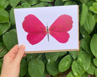 Peony Petal Butterfly Card | Frameable Floral Print