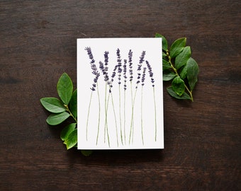 Lavender Watercolor Card | Lavender Blank Greeting Card | Lavender Art Card