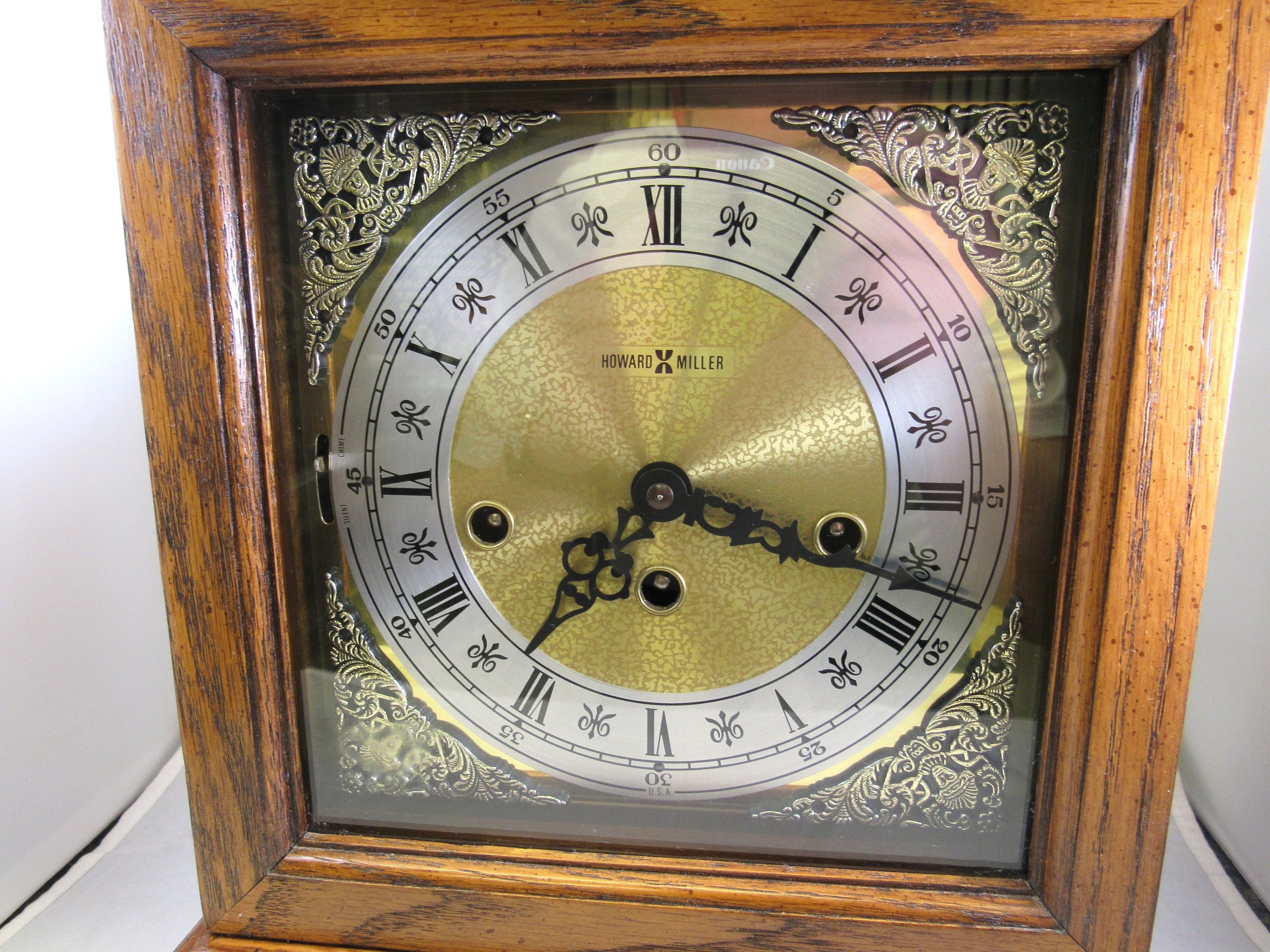 Vintage 1990's Howard Miller Mantel Clock, Key Wind W/ West