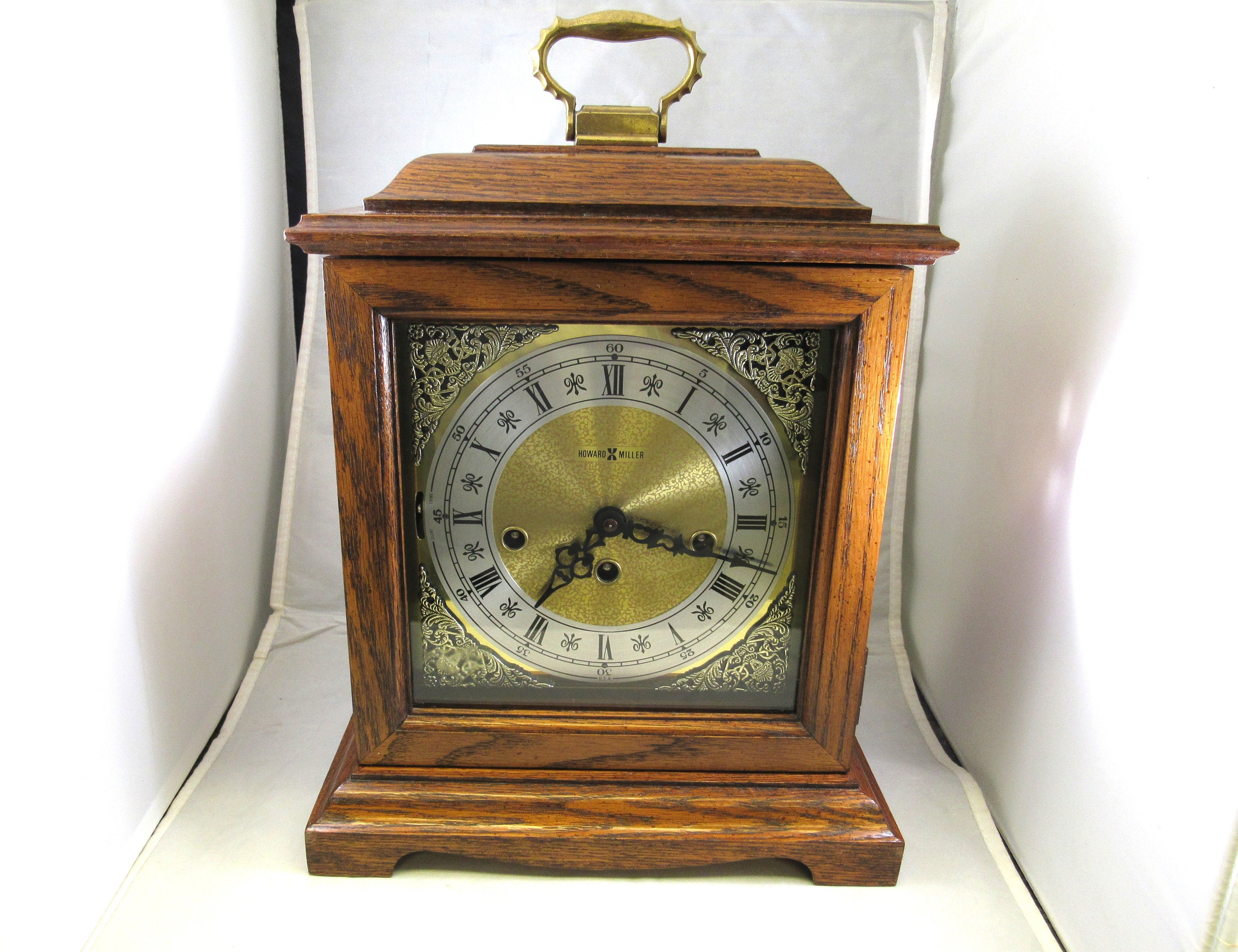 Vintage 1990's Howard Miller Mantel Clock, Key Wind W/ West