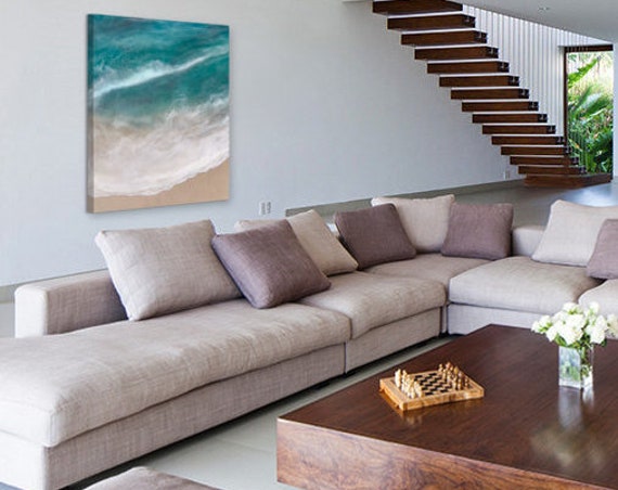 aerial view ocean art canvas print