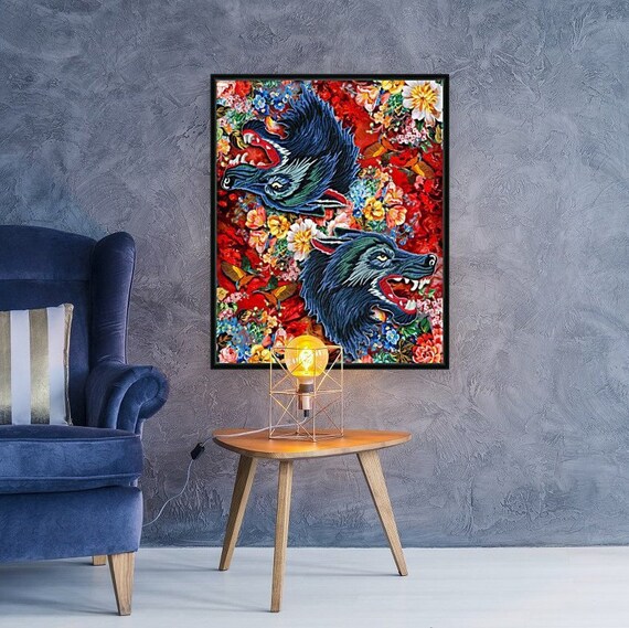 Gucci Fashion wolf floral design