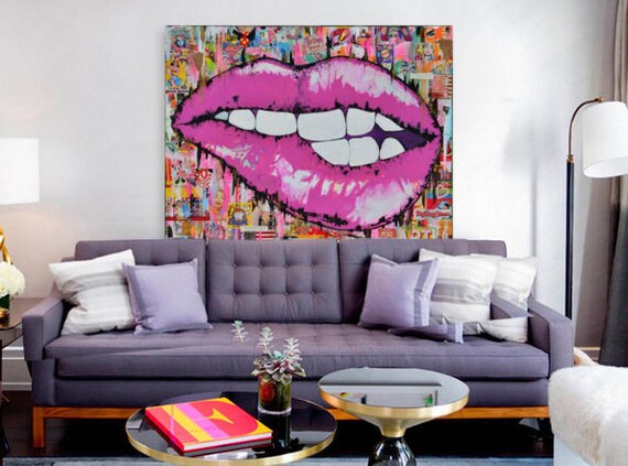 lips canvas pop art lips fashion lips