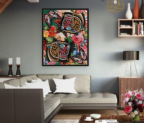 Gucci Tiger floral design