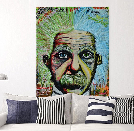 Albert Einstein street art canvas pop art canvas