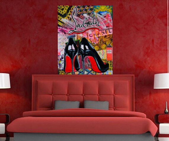 Red bottoms gucci chanel fashion canvas print