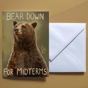 Bear Down for Midterms - Kunst Grußkarte - Community TV Serie Greendale Community College #2006